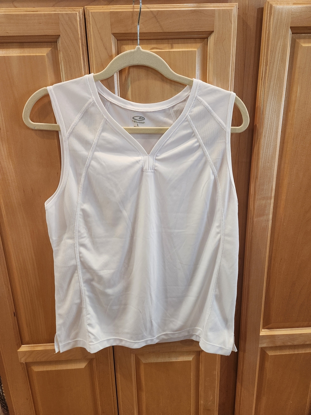 Champion White V-Neck Performance Tank Top